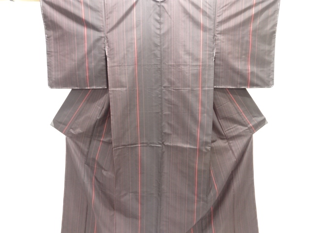 JAPANESE KIMONO / OSHIMA TSUMUGI / ENSEMBLE / UNUSED / WOVEN STRIPE